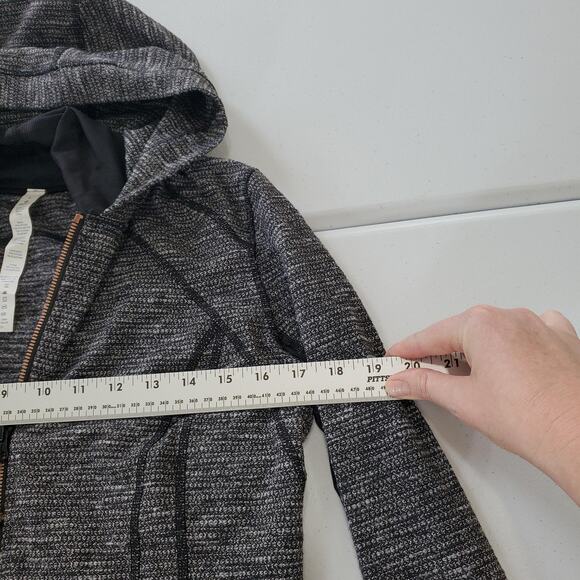 Lululemon Hooded Define Jacket Womens 8 Gray Black Heather Full Zip Yoga - Picture 5 of 7